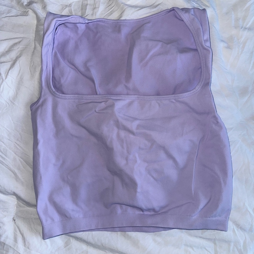 Lilac Square Neck Crop Top